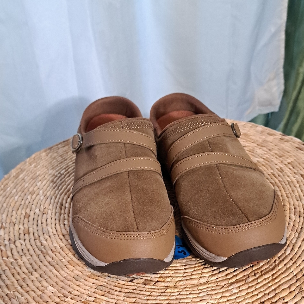 Esprit Tan Loafers with Buckle Detail